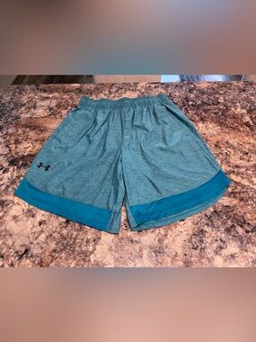 LG Men's Teal Athletic Shorts with Darker Teal Hem